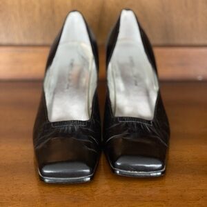 Vintage Bellini Black Square-Toe Heels